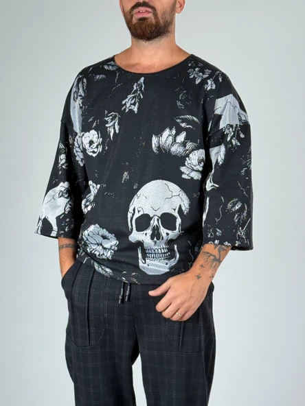 Kurukafa Desenli Fakir Kol Sweat COC1040 - Resim 3