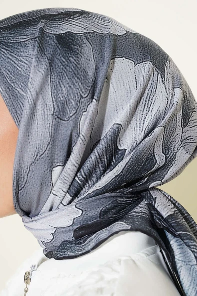 Desenli Demore Siyah Serisi Eşarp Asorti 2 - Resim 4