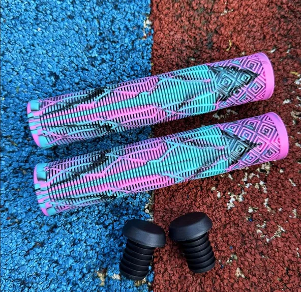 17 CM Mtb Bmx Freeride Elcik Silikon Bisiklet Elcik Kaymaz Yapı Dirt Jump Bisiklet Elciği Pembe Turkuaz - Resim 7