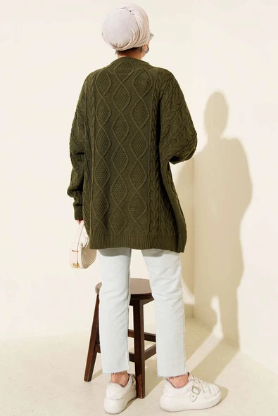 Örme Triko Kazak Haki - Resim 3