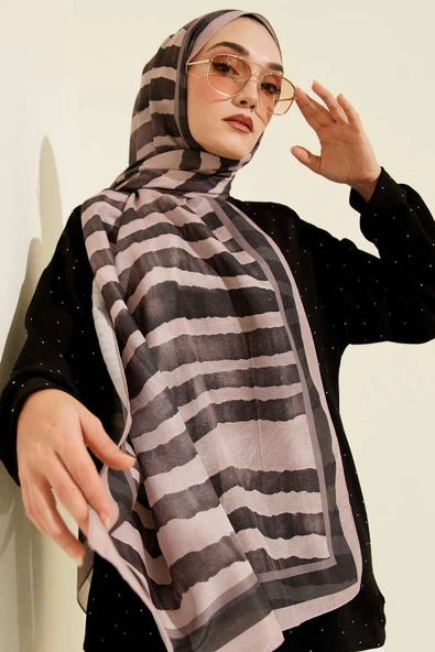 Stick Desen Lina Şal Pudra ürün görseli 1