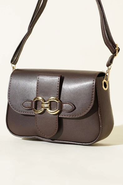 Yaldız Tokalı Kadın El Çantası Acı Kahve ürün görseli 1