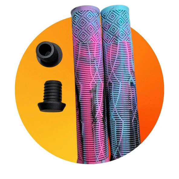 17 CM Mtb Bmx Freeride Elcik Silikon Bisiklet Elcik Kaymaz Yapı Dirt Jump Bisiklet Elciği Pembe Turkuaz - Resim 2