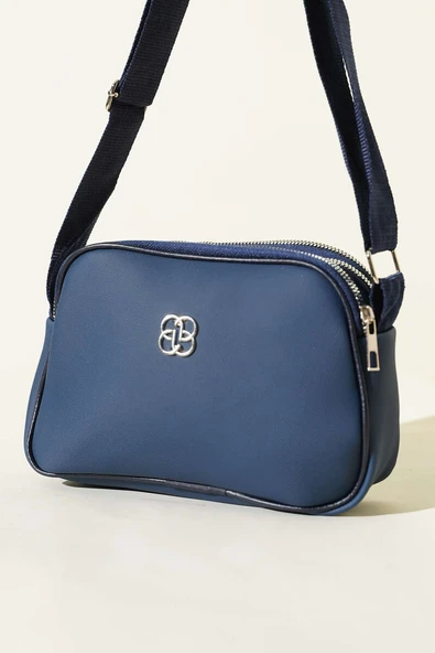 Armalı 3 Bölmeli Fermuarlı Çanta Lacivert ürün görseli 1