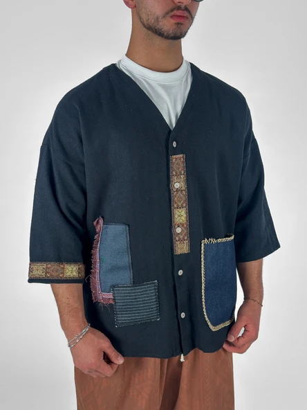 Tasarım Siyah Erkek Gömlek COC1073 - Resim 2