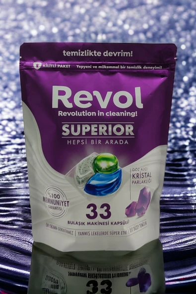 REVOL Superior Hepsi Bir Arada Bulaşık Makinesi Kapsülü Tableti 33 Yıkama ürün görseli