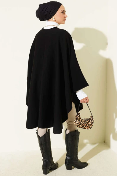 Çıtçıtlı Basic Panço Siyah - Resim 3