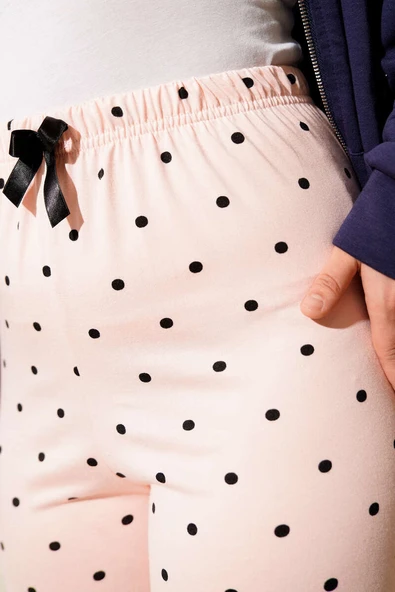 Bel Lastikli Desenli Pijama Altı Yavru Ağzı - Resim 4