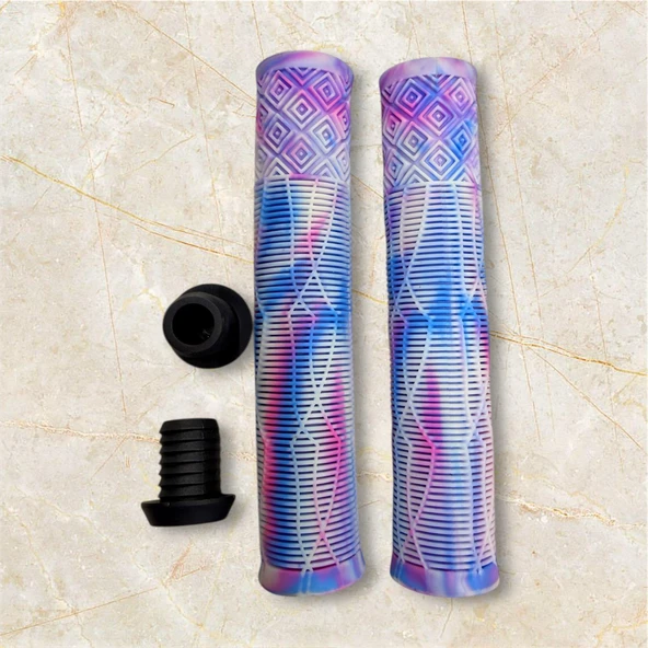 17 CM Mtb Bmx Freeride Elcik Silikon Bisiklet Elcik Kaymaz Yapı Dirt Jump Bisiklet Elciği Beyaz Mor - Resim 2