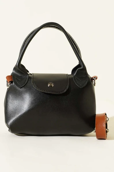 Mini Classic Çıtçıtlı Kadın El Çantası Siyah - Resim 2