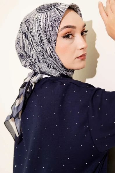 Desenli Lacivert Serisi Eşarp Asorti 6 ürün görseli 1