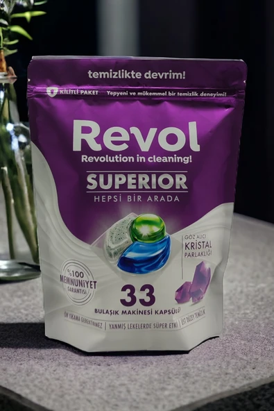 REVOL Superior Hepsi Bir Arada Bulaşık Makinesi Kapsülü Tableti 33 Yıkama - Resim 2