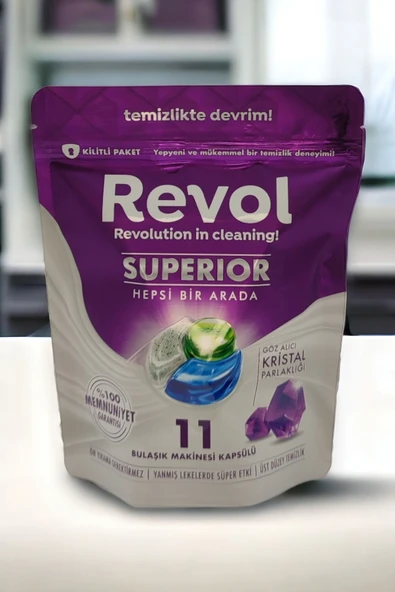 REVOL Superior Hepsi Bir Arada Bulaşık Makinesi Kapsülü Tableti 11 Yıkama ürün görseli