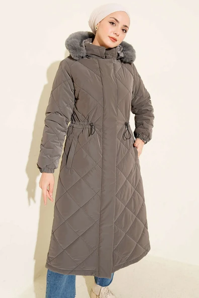 Baklava Kapitone Bel Tünelli Uzun Mont Füme ürün görseli 1