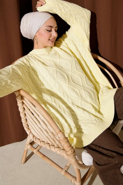 Örme Triko Kazak Sarı ürün görseli 1