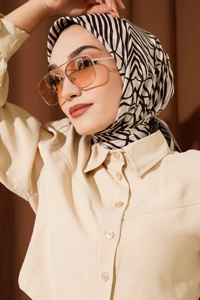 Desenli Acı Kahve Serisi Eşarp Asorti 9 ürün görseli 1