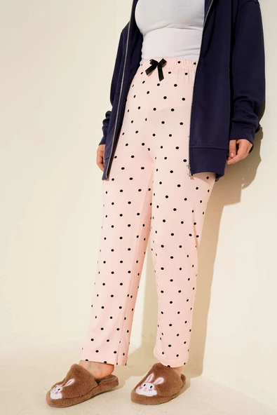 Bel Lastikli Desenli Pijama Altı Yavru Ağzı - Resim 2