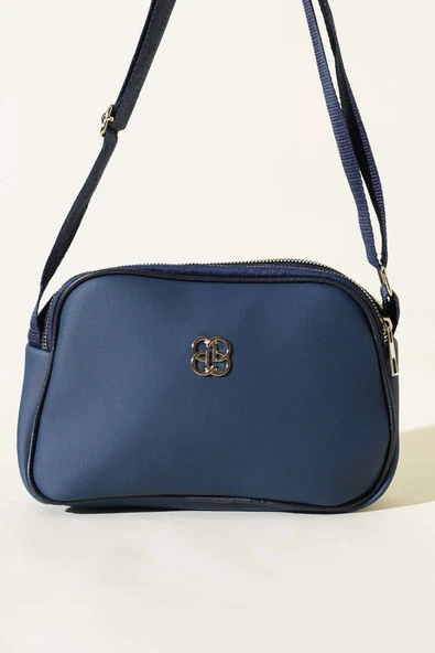 Armalı 3 Bölmeli Fermuarlı Çanta Lacivert - Resim 2