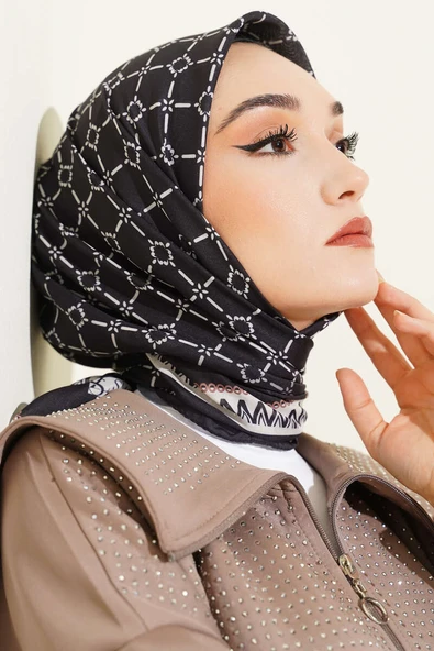Desenli Siyah Serisi Eşarp Asorti 5 ürün görseli 1