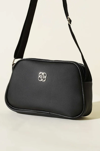 Armalı 3 Bölmeli Fermuarlı Çanta Siyah ürün görseli 1