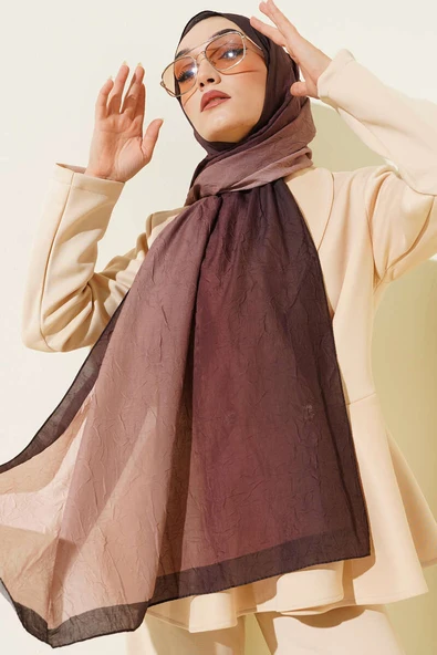 Bambu Kraş Degrade Şal Camel -15 ürün görseli 1