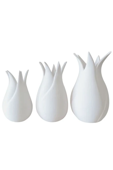 Pordizayn Seramik Lale Seramik Bisküvi 3'lü Set - Resim 3