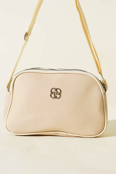 Armalı 3 Bölmeli Fermuarlı Çanta Krem - Resim 2