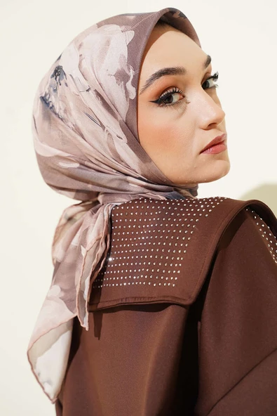 Desenli Demore Latte Serisi Eşarp Asorti 5 - Resim 2