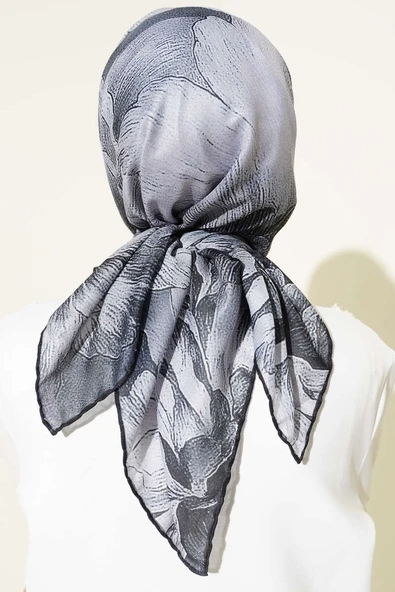 Desenli Demore Siyah Serisi Eşarp Asorti 2 - Resim 3