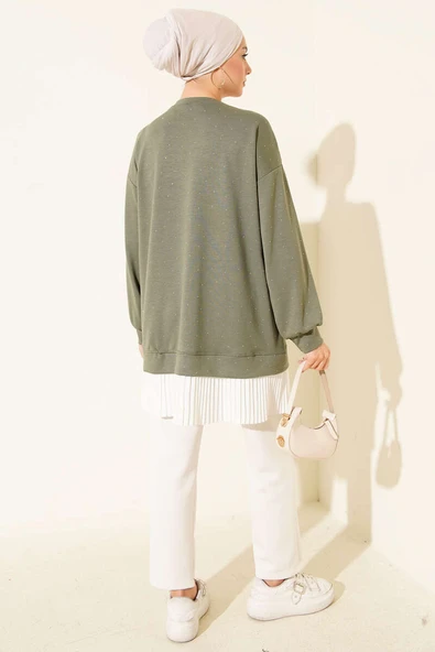 Loyşa Taşlı Piliseli Tunik Haki - Resim 3