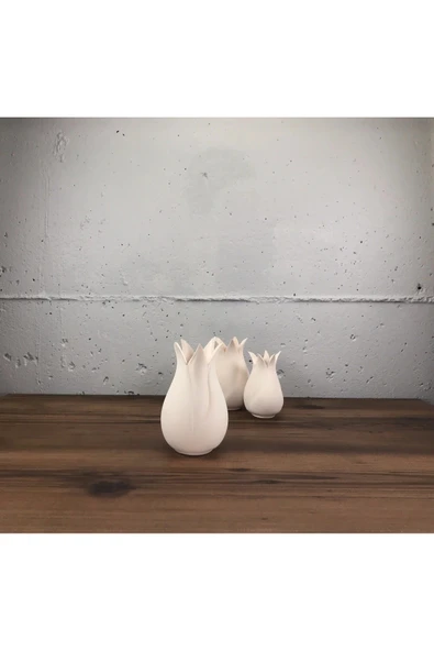 Pordizayn Seramik Lale Seramik Bisküvi 3'lü Set - Resim 2