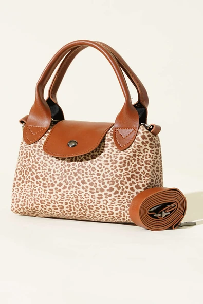 Mini Classic Çıtçıtlı Kadın El Çantası Leopar ürün görseli 1