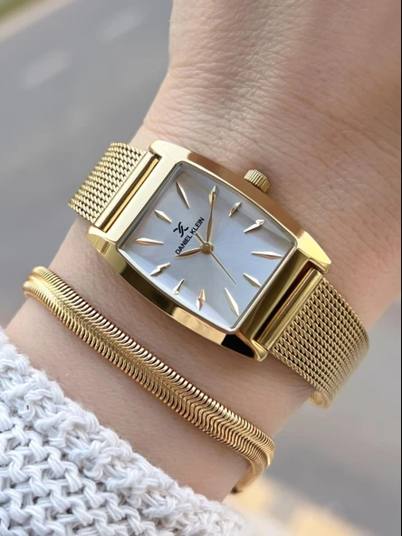 Daniel Klein Çelik Hasır Kordon 2 Yıl Garantili 3Atm Suya Dayanıklı Kadın Kol Saati+Bileklik B141192 ürün görseli