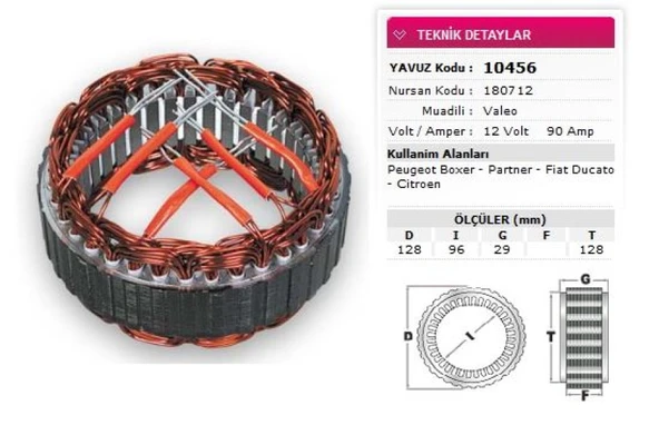 Psa Stator Valeo Tip 12v 90a Peugeot Boxer Partner Fiat Ducato Citroen Bmw Nursan 180712 - Yavuz 10 456 ürün görseli