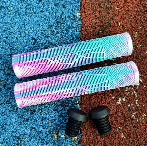 17 CM Mtb Bmx Freeride Elcik Silikon Bisiklet Elcik Kaymaz Yapı Dirt Jump Bisiklet Elciği Beyaz Mor - Resim 3