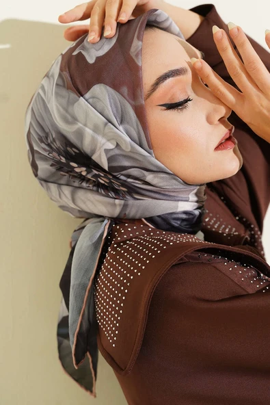 Desenli Demore Latte Serisi Eşarp Asorti 3 ürün görseli 1