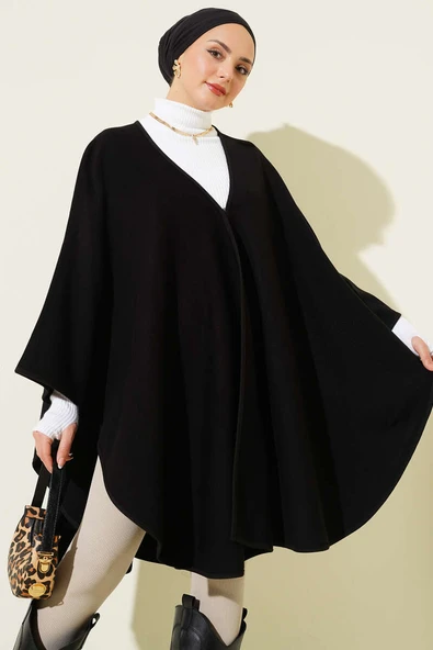 Çıtçıtlı Basic Panço Siyah - Resim 2