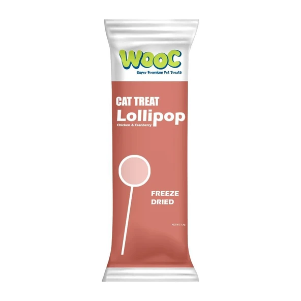 Wooc Lolipop Tavuk ve Kızılcıklı Kedi Ödülü 1.4 Gr ürün görseli 1