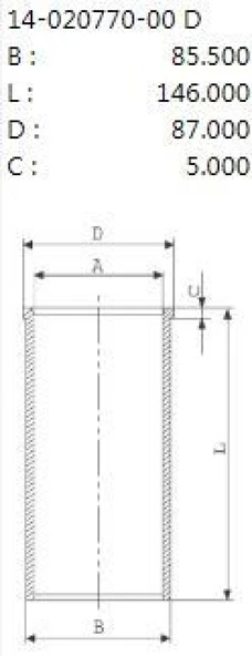 Ford Motor Gomlek (82,50mm) / (0,50 Farklı) Connect 1,8tdci 02>13 Focus 98>05 - Yenmak 5492-050 ürün görseli