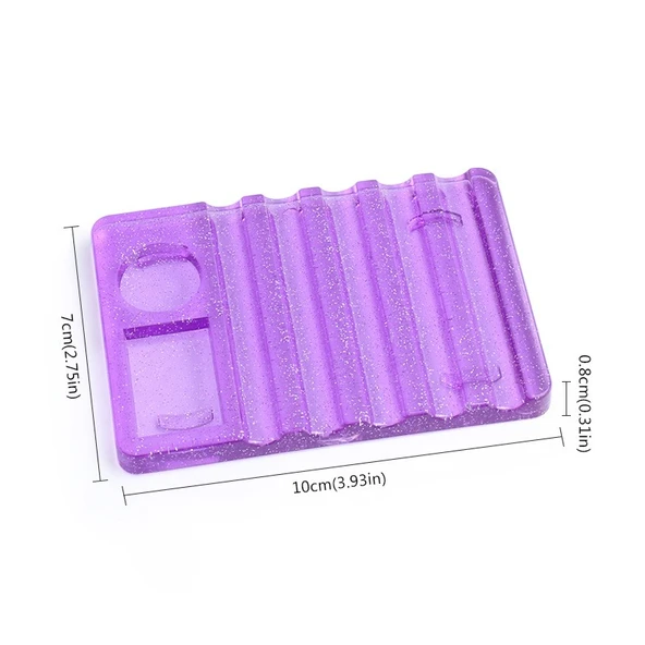 Manikür Protez Tırnak Fırça Standı ve Renk Paleti Mor - Resim 3