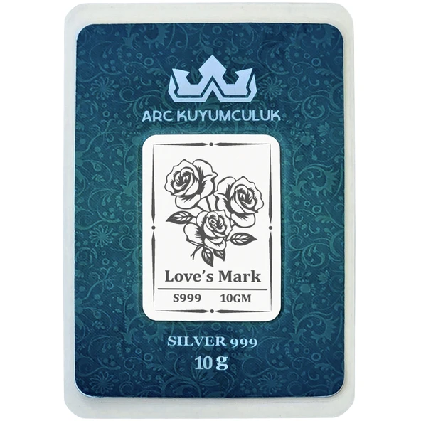 Hediyeye Özel 10 Gram Çiçek Temalı 999 Ayar Gümüş ile Üretilmiş Gümüş Külçesi-718 ürün görseli