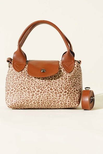 Mini Classic Çıtçıtlı Kadın El Çantası Leopar - Resim 2
