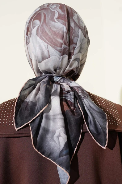 Desenli Demore Latte Serisi Eşarp Asorti 3 - Resim 3