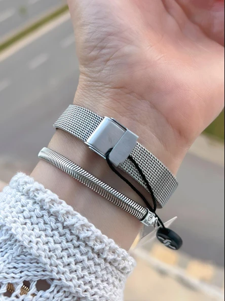 Daniel Klein Çelik Hasır Kordon 2 Yıl Garantili 3Atm Suya Dayanıklı Kadın Kol Saati+Bileklik B141191 - Resim 3