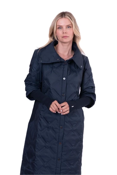 İNVEE KOLLARİ TRİKO ŞİŞME MONT LAÇİVERT 6378 - Resim 8