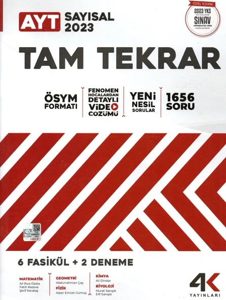 4K Yayınları AYT Sayısal Tam Tekrar 2023 ürün görseli 1