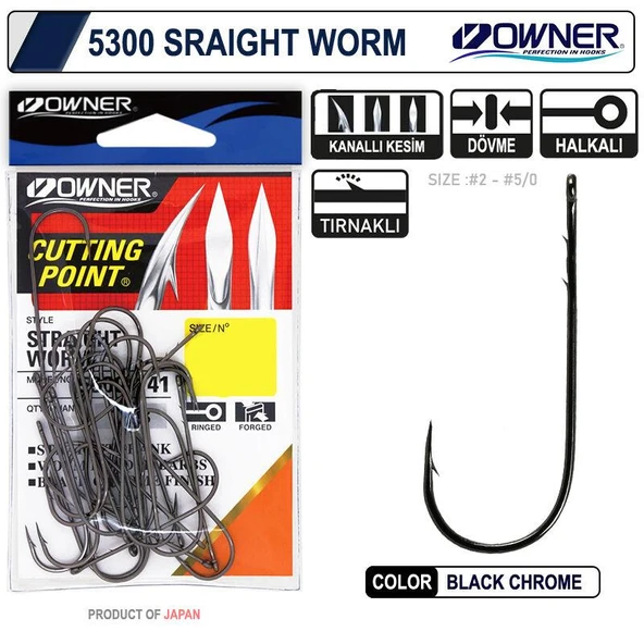 Owner 5300 Straight Shank Black Chrome İğne - Resim 2