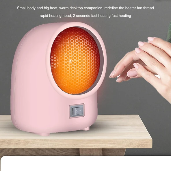 Mini Isıtıcı, Elektrikli Masaüstü Isıtıcı, Hızlı Isıtma Aşırı Isınma Koruması Ev Yatak Odası Ofis Masası Için Küçük Alan Isıtıcı İç Mekan Kullanımı, - Resim 3