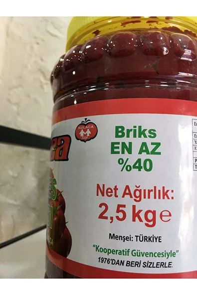 KULACA Domates Salçası 2.5 Kg (2025 ÜRETİM YENİ MAHSÜL) - Resim 2