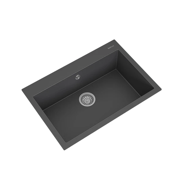 REAL STONE K003 DIDYMA 58 GRANİT EVİYE ANTRASİT 76.5 x 50 Cm Tezgah Üstü - Resim 2